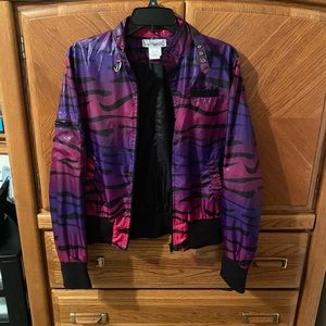 Funky Zebra Print 80’s Windbreaker